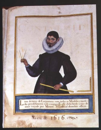 Front page of the Livro de Traca de Carpintero (Book of Carpentry Designs), 1616 by Spanish School